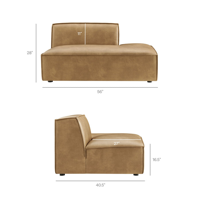 Restore 4-Piece Vegan Leather Modular L-Shaped Sofa by Modway - detail close-up