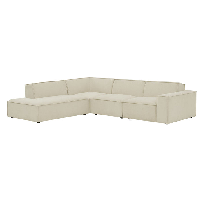 Restore 4-Piece Performance Fabric Upholstered Modular L-Shaped Sofa by Modway - angle view