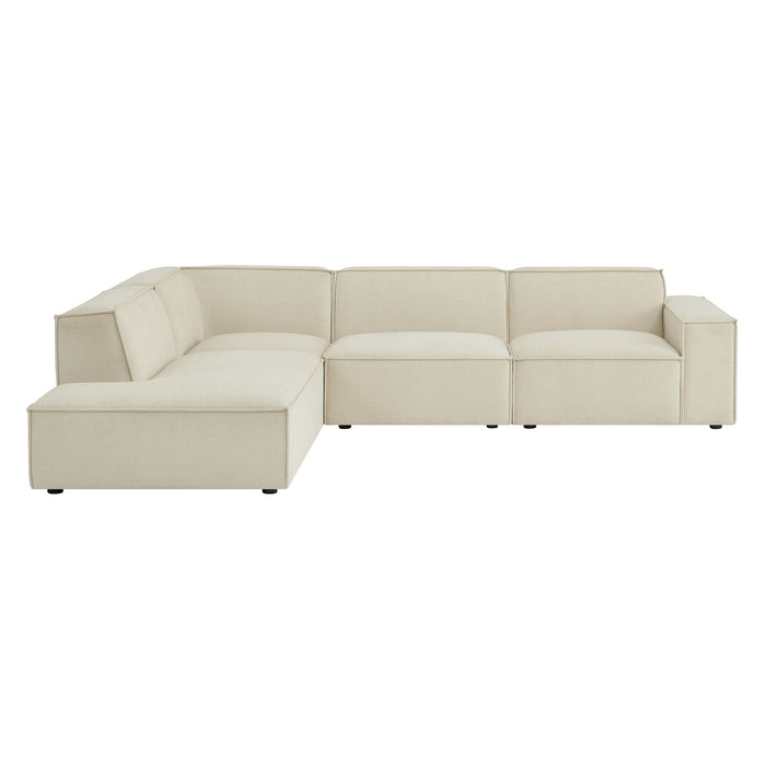 Restore 4-Piece Performance Fabric Upholstered Modular L-Shaped Sofa by Modway - interior view