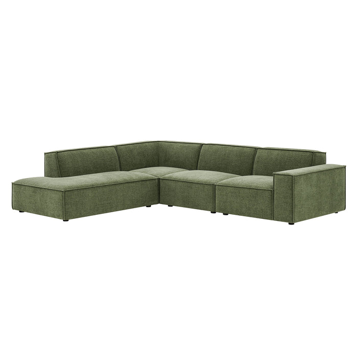 Restore 4-Piece Performance Fabric Upholstered Modular L-Shaped Sofa sectional sofa side view
