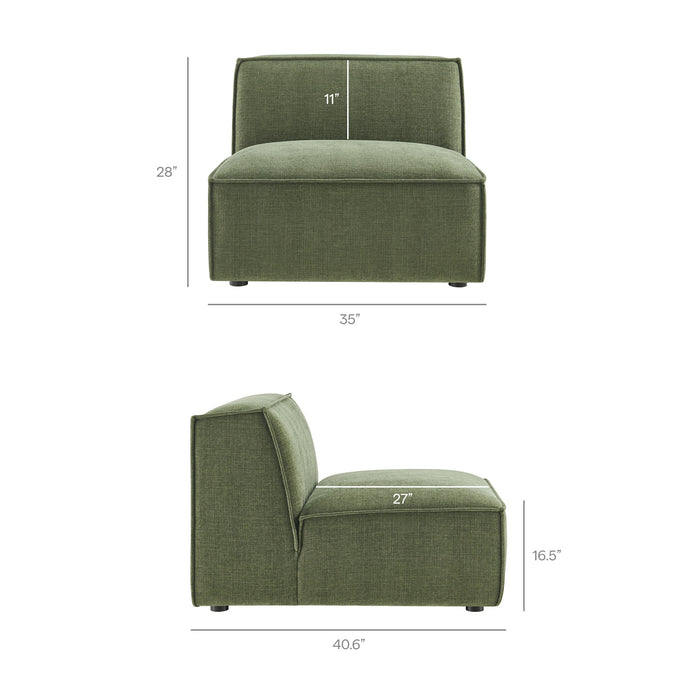 Restore 4-Piece Performance Fabric Upholstered Modular L-Shaped Sofa sectional sofa back view