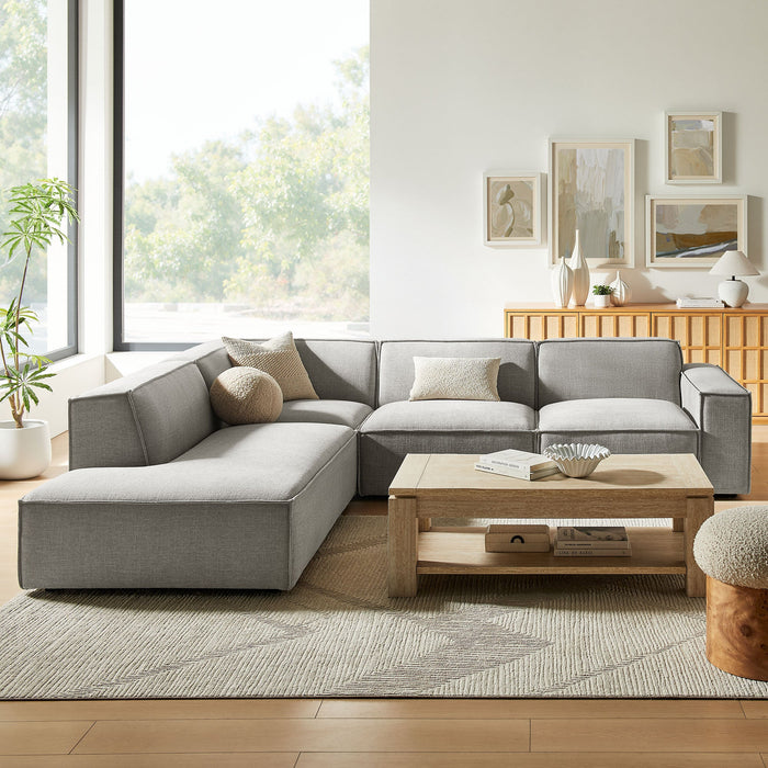 Restore 4-Piece Performance Fabric Upholstered Modular L-Shaped Sofa by Modway - view 25