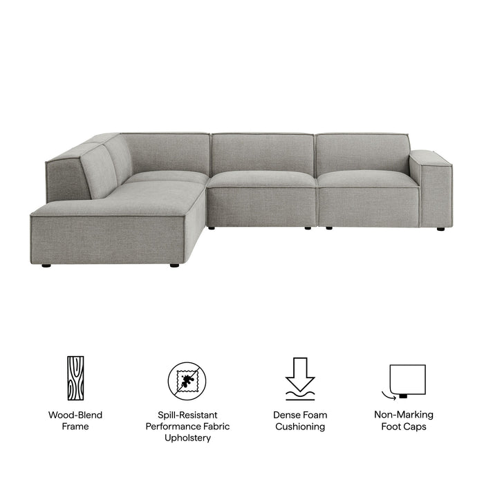 Restore 4-Piece Performance Fabric Upholstered Modular L-Shaped Sofa by Modway - view 27