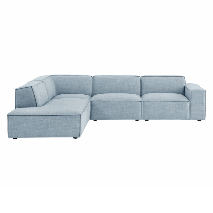 Restore 4-Piece Performance Fabric Upholstered Modular L-Shaped Sofa sectional sofa back view
