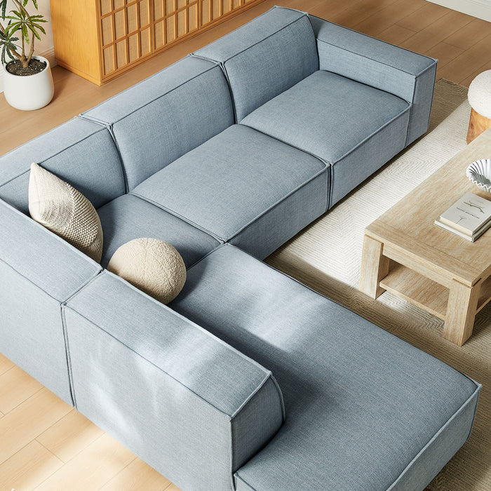 Restore 4-Piece Performance Fabric Upholstered Modular L-Shaped Sofa sectional sofa dimensions and measurements