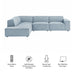 Restore 4-Piece Performance Fabric Upholstered Modular L-Shaped Sofa sectional sofa back view