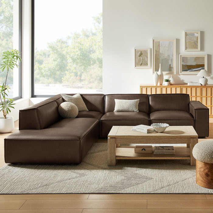 Restore 4-Piece Vegan Leather Modular L-Shaped Sofa by Modway - control panel detail