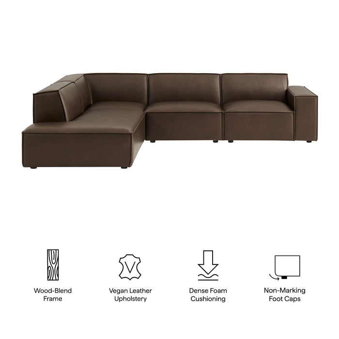 Restore 4-Piece Vegan Leather Modular L-Shaped Sofa by Modway - installation view