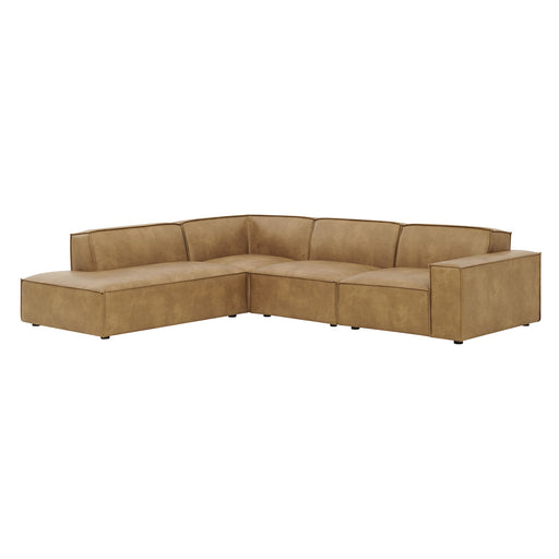 Restore 4-Piece Vegan Leather Modular L-Shaped Sofa by Modway - angle view