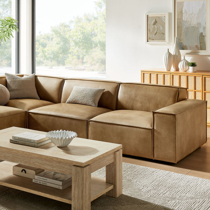 Restore 4-Piece Vegan Leather Modular L-Shaped Sofa by Modway - feature highlight