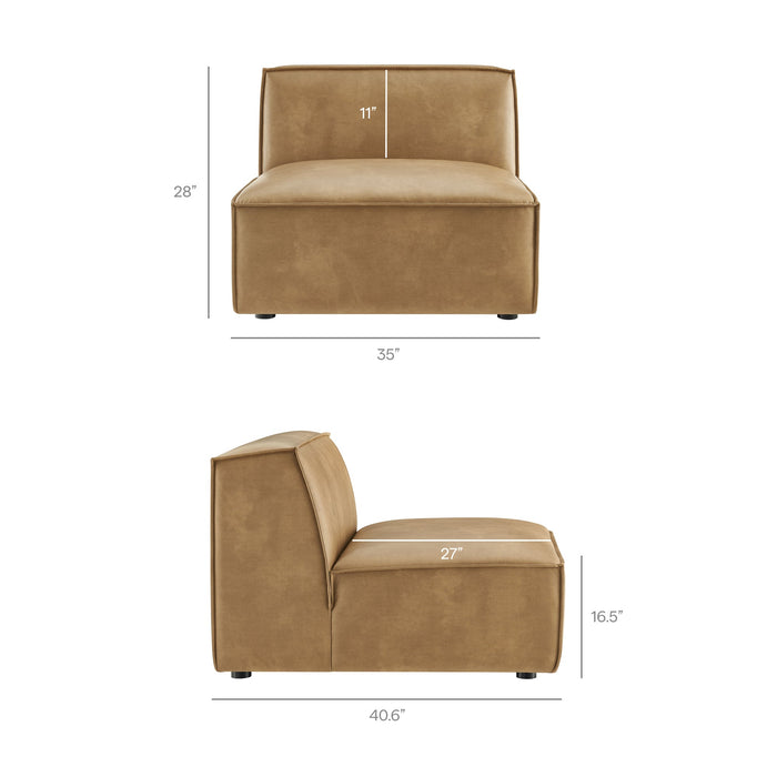 Restore 4-Piece Vegan Leather Modular L-Shaped Sofa by Modway - specifications diagram