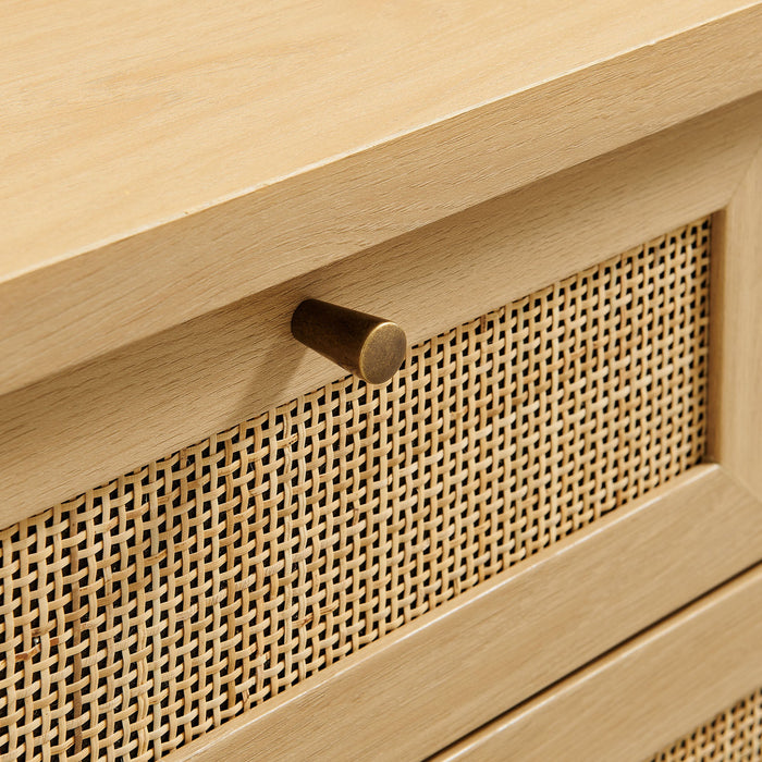 Soma 62 Inch Rattan Console Table Oak