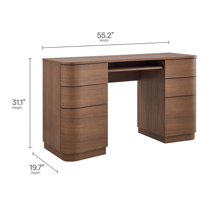 Mirae 55" 6-Drawer Curved Office Desk