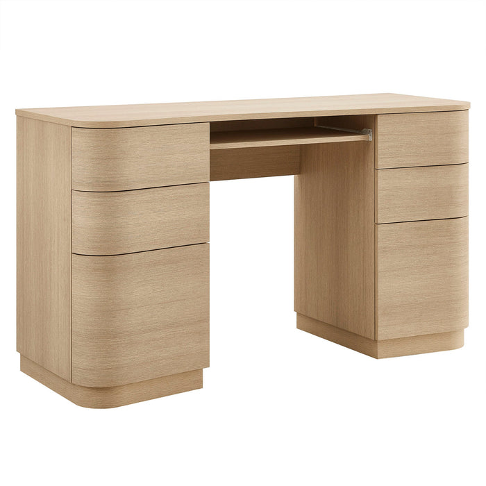 Mirae 55" 6-Drawer Curved Office Desk