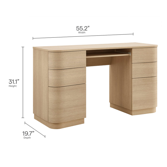 Mirae 55" 6-Drawer Curved Office Desk