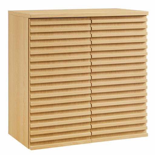 Modway Render Wall Mounted Bathroom Cabinet Storage Shelf in Brown