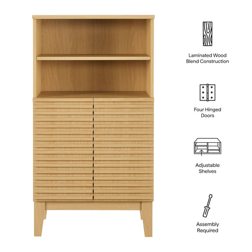 Modway Render Freestanding Bathroom Storage Cabinet in Brown - Side View