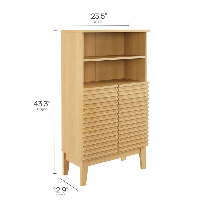 Modway Render Freestanding Bathroom Storage Cabinet in Brown - Detail View