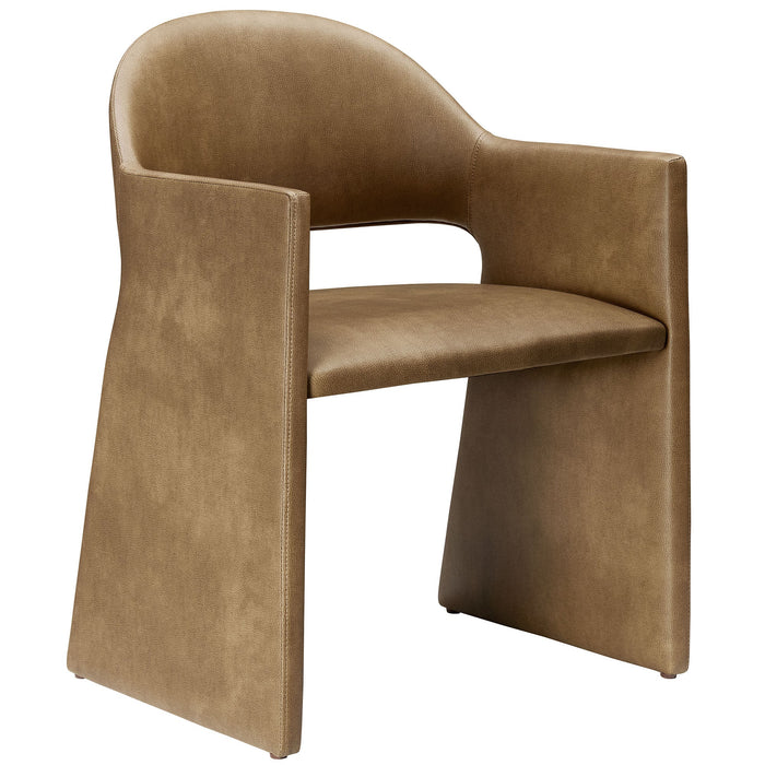 Modway Talia Vegan Leather Dining Armchair in Brown