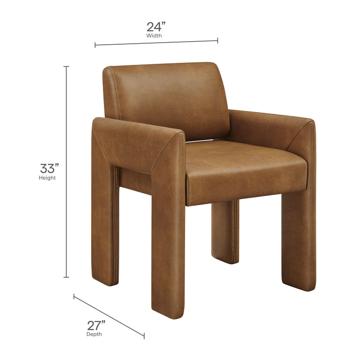 Daven Vegan Leather Dining Armchair