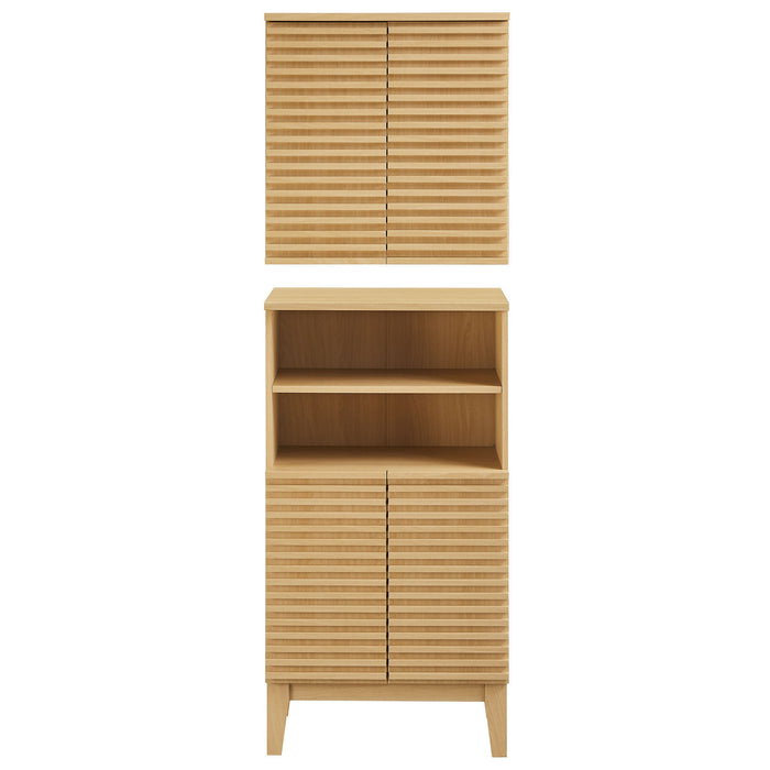 Modway Render Bathroom Cabinet Set Storage Shelf - Features