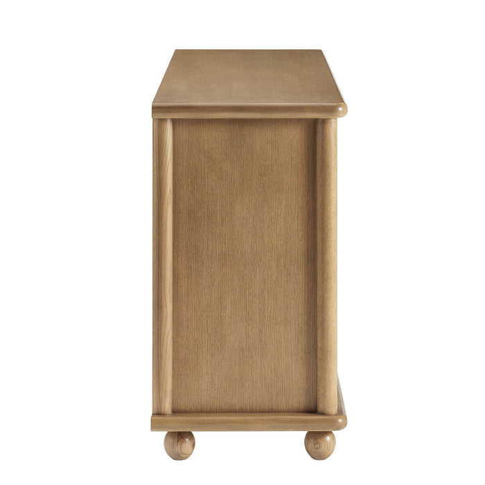 Marola 71 Inch Oak Wood Seagrass Sideboard Oak