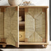 Marola 71 Inch Oak Wood Seagrass Sideboard Oak