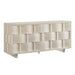 Foundry 71" Woven Design Buffet Storage Cabinet White Wash