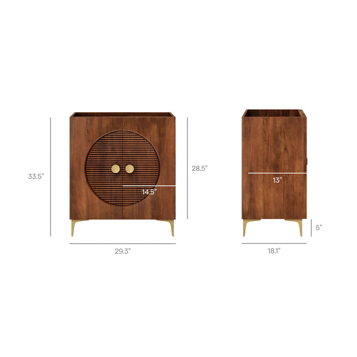 Vernon 30" Fluted Wood Vanity Cabinet Without Sink