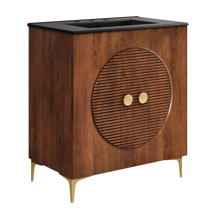 Vernon 30" Fluted Wood Vanity Cabinet With Sink