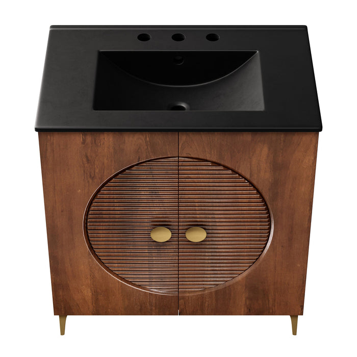 Vernon 30" Fluted Wood Vanity Cabinet With Sink