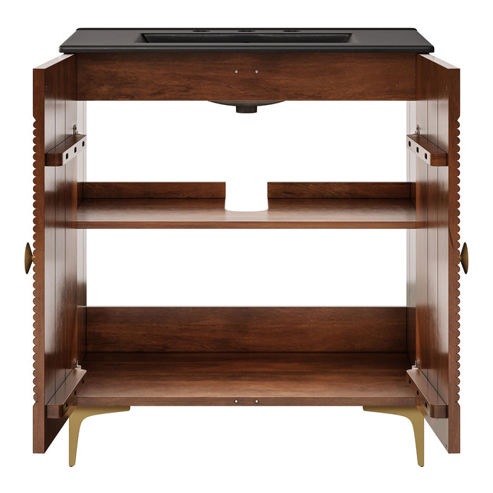 Vernon 30" Fluted Wood Vanity Cabinet With Sink