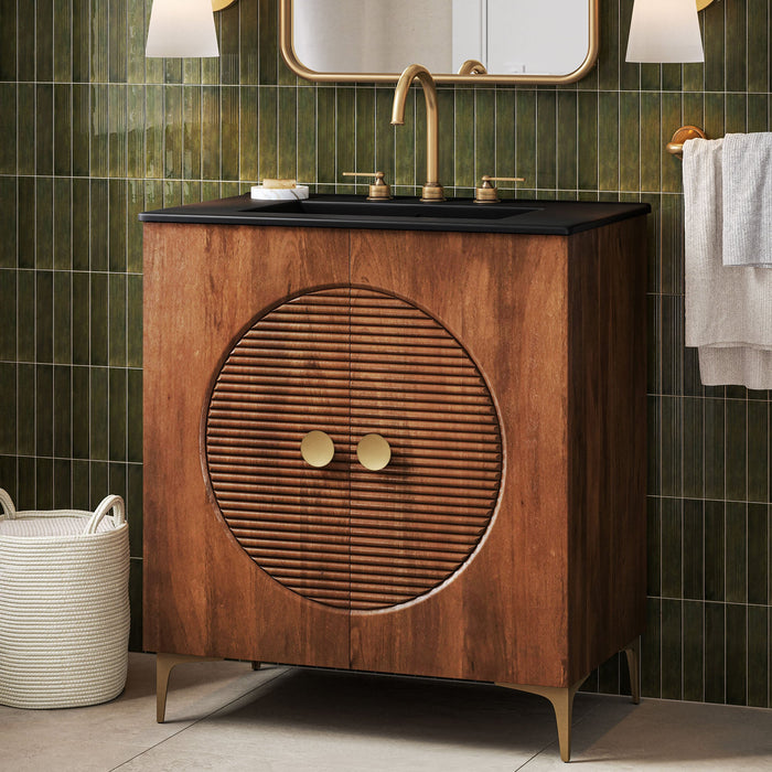 Vernon 30" Fluted Wood Vanity Cabinet With Sink