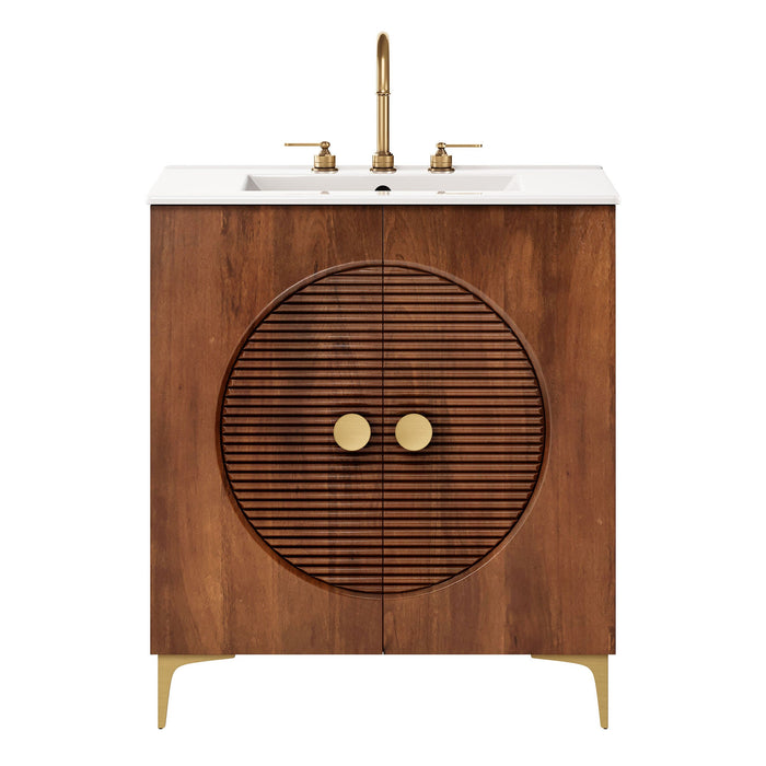 Vernon 30" Fluted Wood Vanity Cabinet With Sink