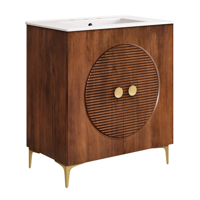 Vernon 30" Fluted Wood Vanity Cabinet With Sink