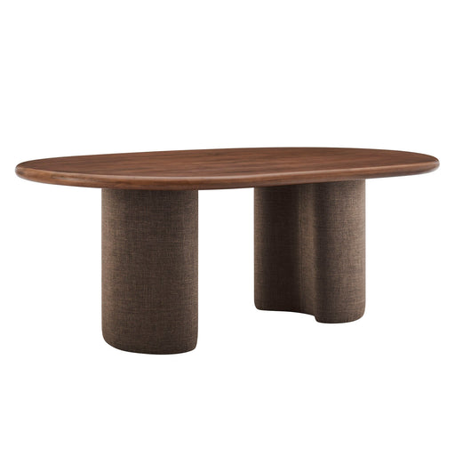 Enric 84 Inch Mango Wood Oval Dining Table Walnut