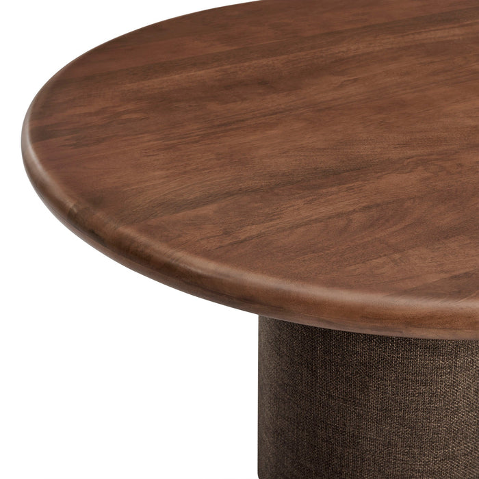 Enric 84 Inch Mango Wood Oval Dining Table Walnut