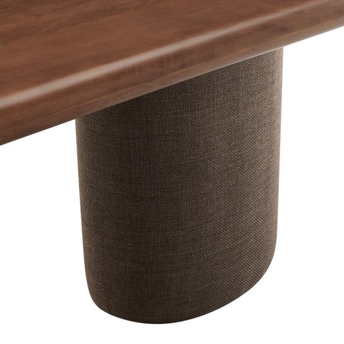 Enric 84 Inch Mango Wood Oval Dining Table Walnut