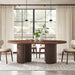 Enric 84 Inch Mango Wood Oval Dining Table Walnut