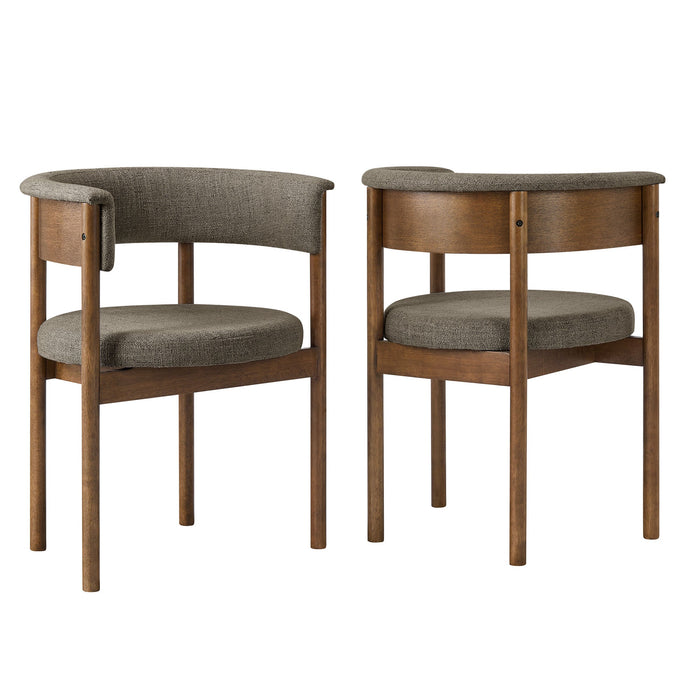 Clea Curved Upholstered Dining Chairs Set Of 2
