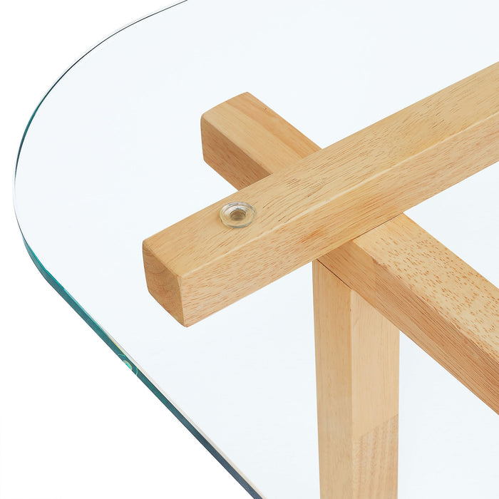 Isby 35 Inch Tempered Glass Coffee Table