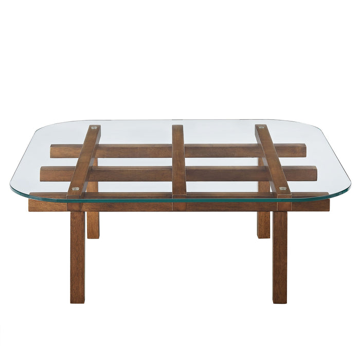 Isby 35 Inch Tempered Glass Coffee Table