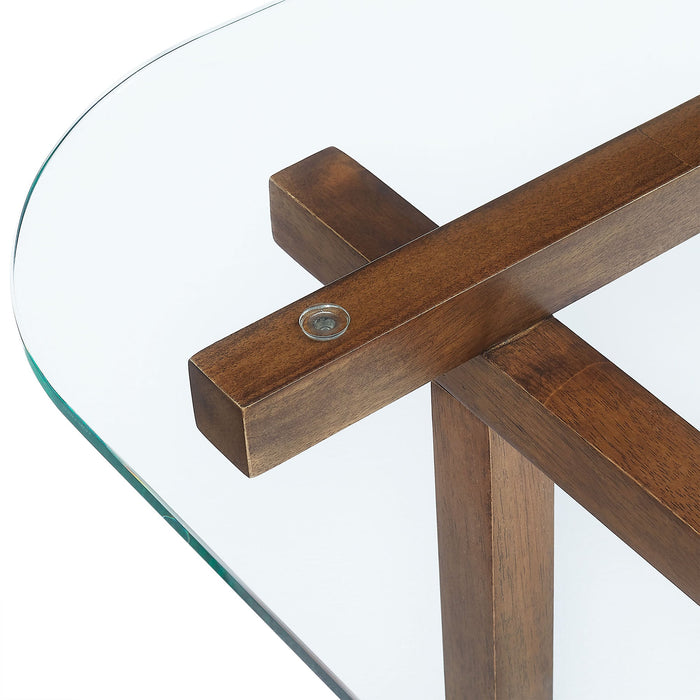 Isby 35 Inch Tempered Glass Coffee Table