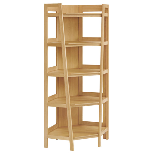 Bixby 71 Inch Corner Bookshelf Oak