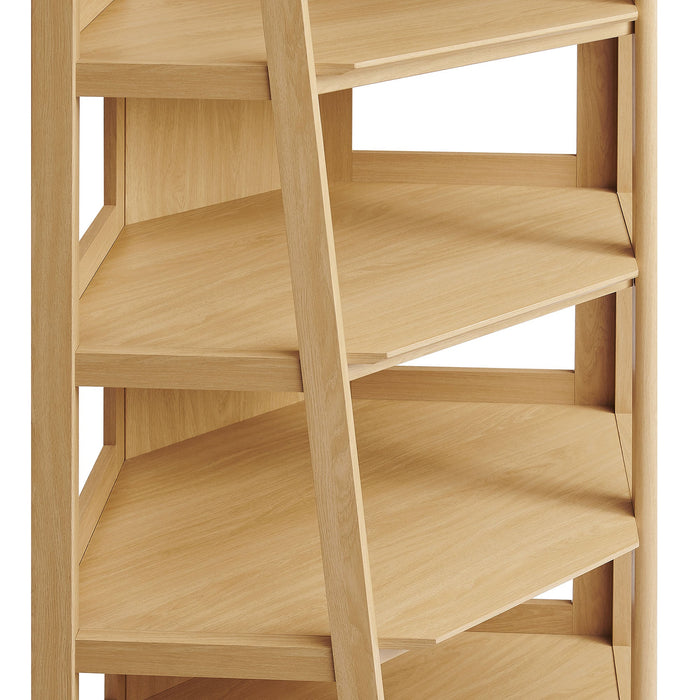 Bixby 71 Inch Corner Bookshelf Oak