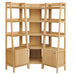 Bixby 3-piece Corner Bookshelf Set with Narrow Bookshelves Oak