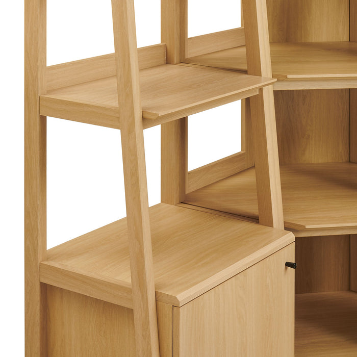 Bixby 3-piece Corner Bookshelf Set with Narrow Bookshelves Oak