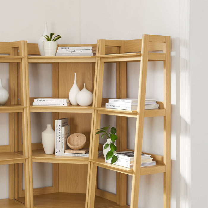 Bixby 3-piece Corner Bookshelf Set with Narrow Bookshelves Oak