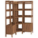 Bixby 3-piece Corner Bookshelf Set with Narrow Bookshelves Walnut