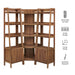 Bixby 3-piece Corner Bookshelf Set with Narrow Bookshelves Walnut